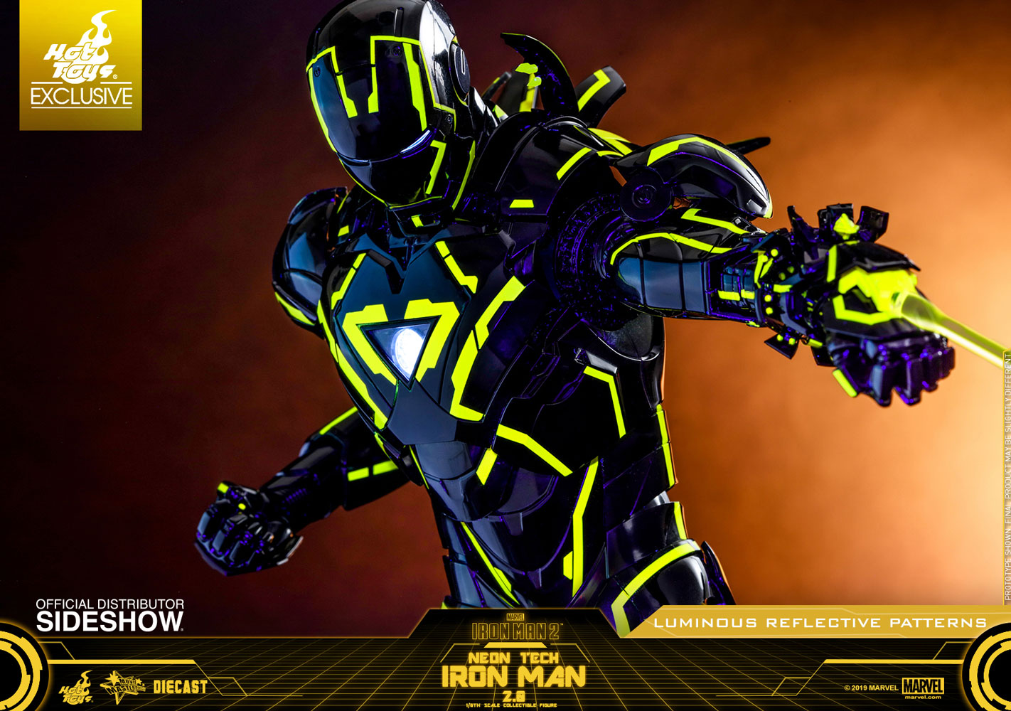 Marvel Neon Tech IRON MAN 2.0 Movie Masterpiece 1/6 Sixth Scale Figure Hot Toys 