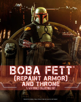 repaint armor boba fett on throne deluxe mandalorian star wars hot toys bunker158 1